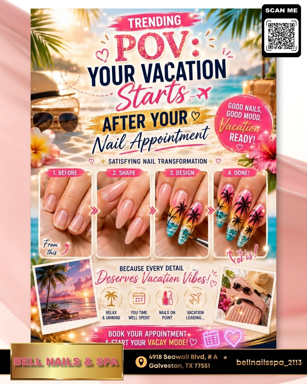 Bell Nails & Spa Galveston, TX 77551